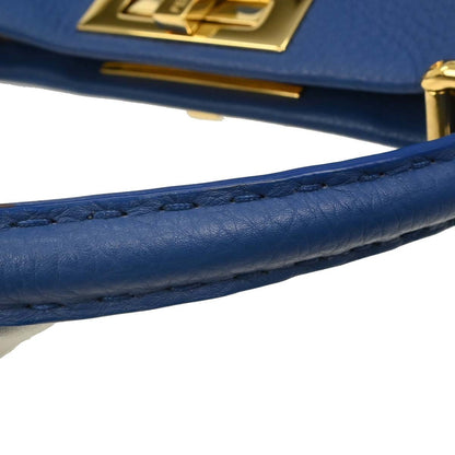 Fendi Selleria Peekaboo Bag Rigid Leather, BLUE, LEATHER, Handbag