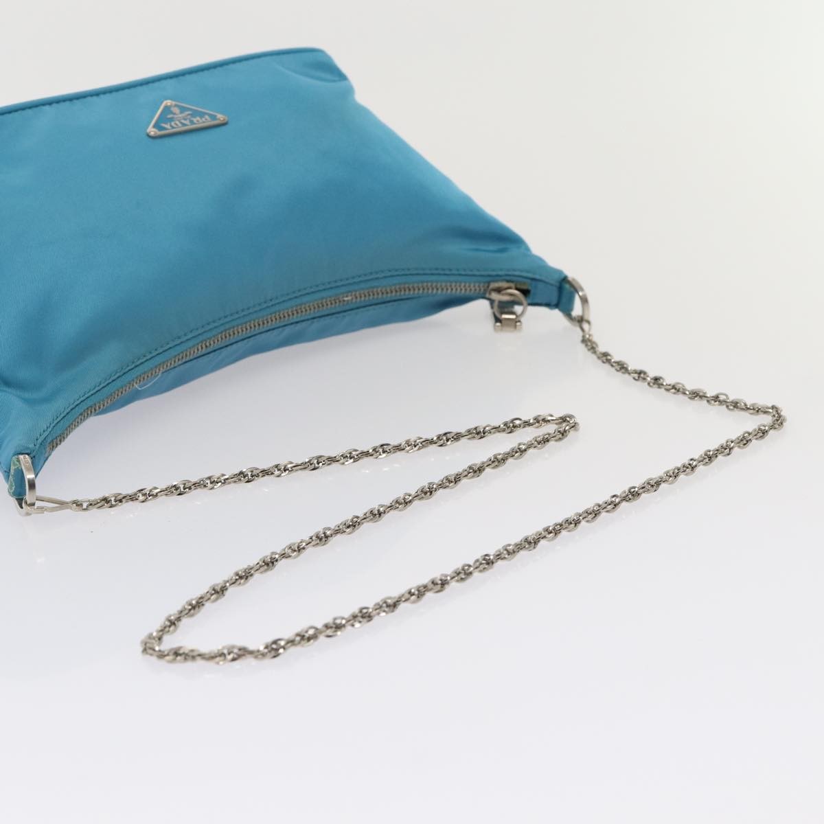 Prada Vintage Chain Shoulder Bag Tessuto, BLUE, NYLON, Shoulder bag
