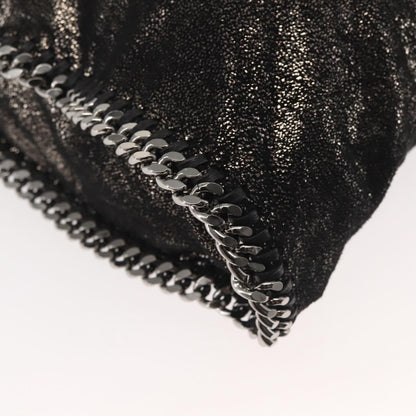 Stella McCartney Falabella Fold Over Bag Faux Suede, BLACK, SYNTHETIC, Crossbody bag