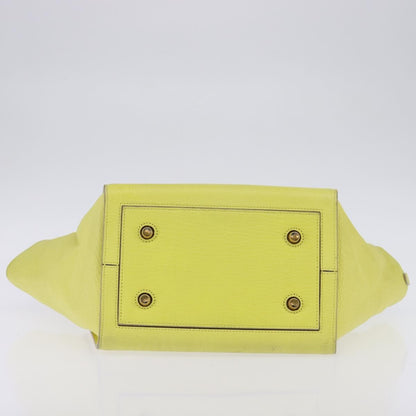 Celine Tie Knot Tote Smooth Leather, YELLOW, LEATHER, Tote bag