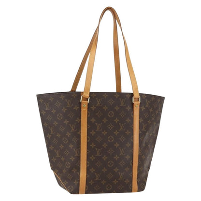 Louis Vuitton Shopping Sac Handbag Monogram Canvas, BROWN, CANVAS, Tote bag