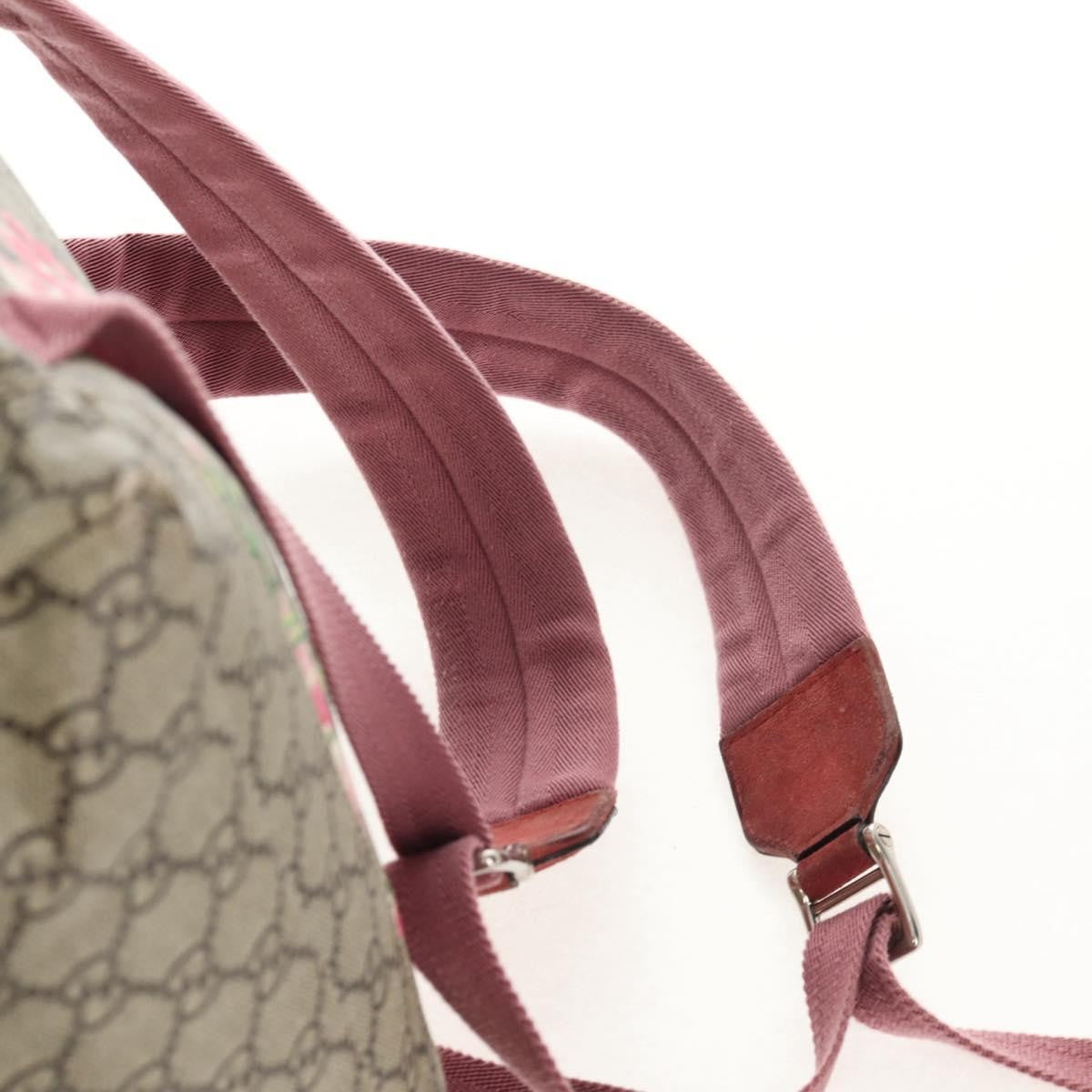 Gucci Buckle Backpack Blooms Print GG Coated Canvas, BEIGE, CANVAS, Backpack