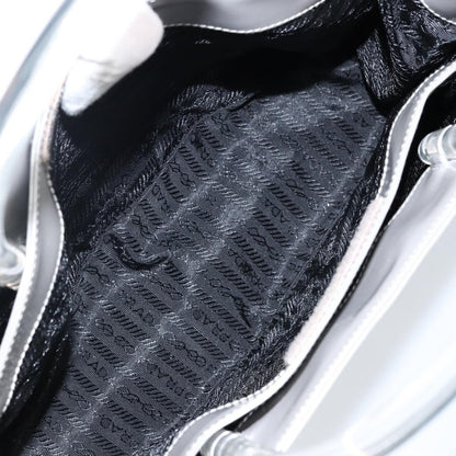 Prada Resin Handle Tote Patent Leather, GRAY, PATENT_LEATHER, Handbag