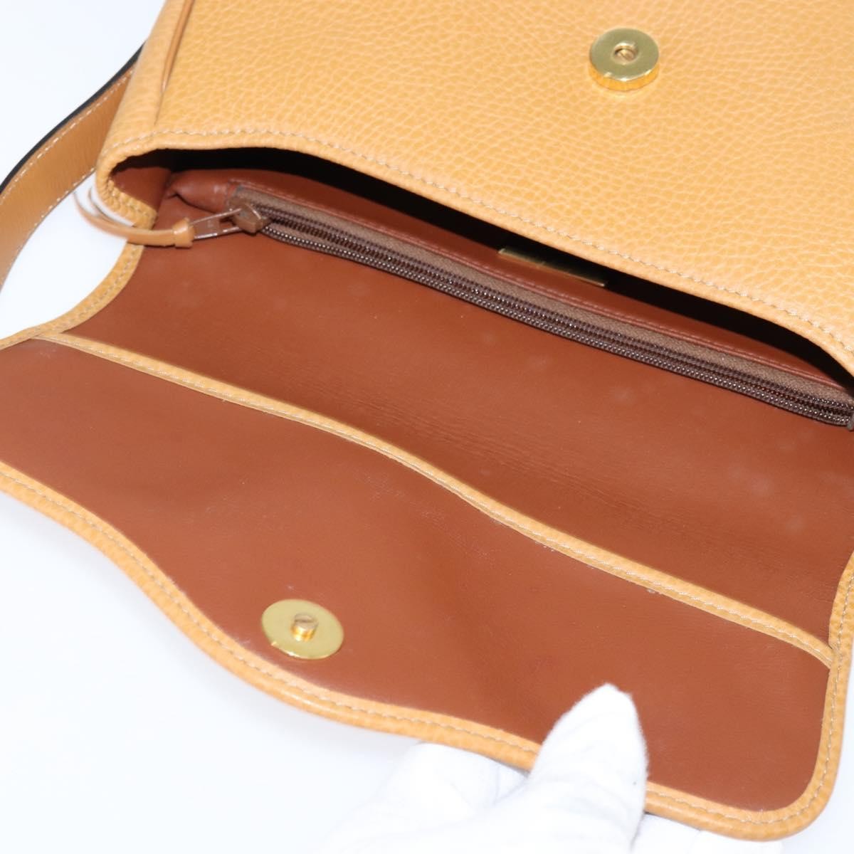 Christian Dior Vintage CD Logo Shoulder Bag Leather, BROWN, LEATHER, Shoulder bag