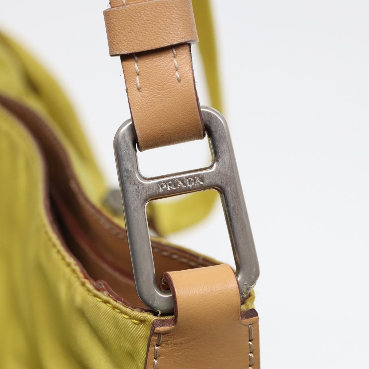 Prada Vintage Flap Messenger Bag Tessuto, YELLOW, NYLON, Shoulder bag