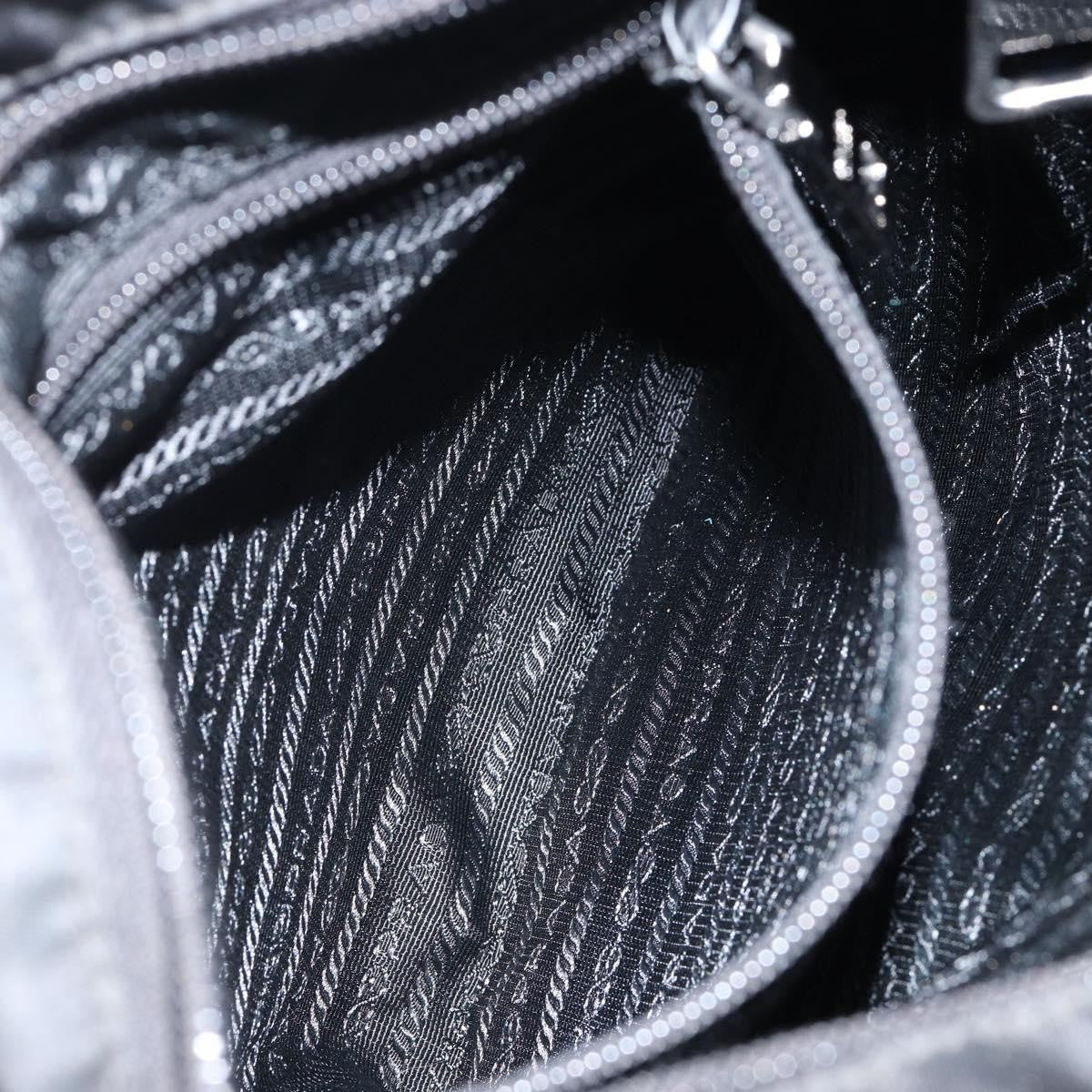 Prada Zip Messenger Bag Horizontal Quilt Tessuto, BLACK, NYLON, Shoulder bag