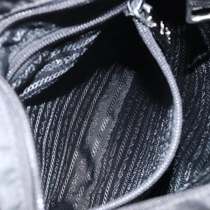 Prada Zip Messenger Bag Horizontal Quilt Tessuto, BLACK, NYLON, Shoulder bag