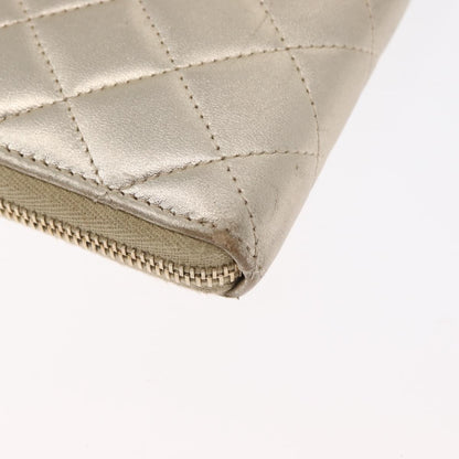Chanel Zip Around Organizer Wallet Quilted Lambskin, GOLD, LEATHER, Wallets