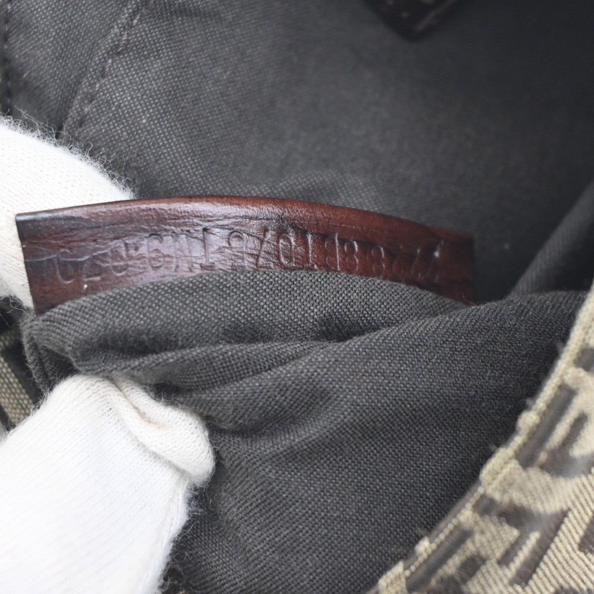 Fendi Vintage Flap Crossbody Bag Zucchino Canvas, BROWN, CANVAS, Shoulder bag