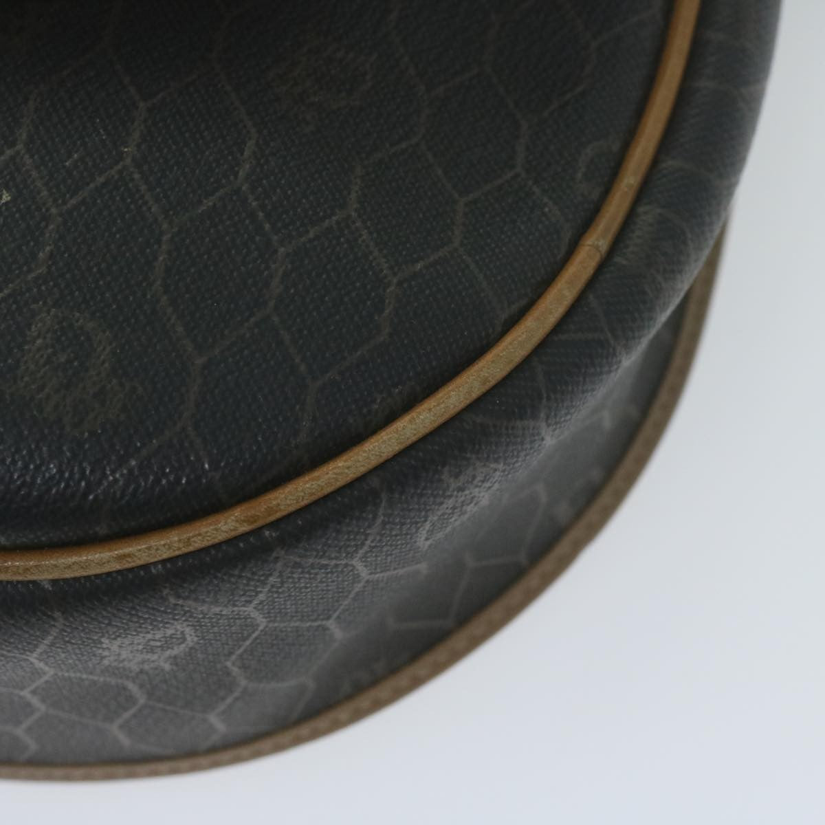 Christian Dior Vintage Honeycomb Flap Crossbody Bag Canvas and Leather, BLACK, CANVAS, Crossbody bag