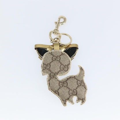 Gucci Dog Keychain GG Coated Canvas, BEIGE, CANVAS, Charms and Keychains