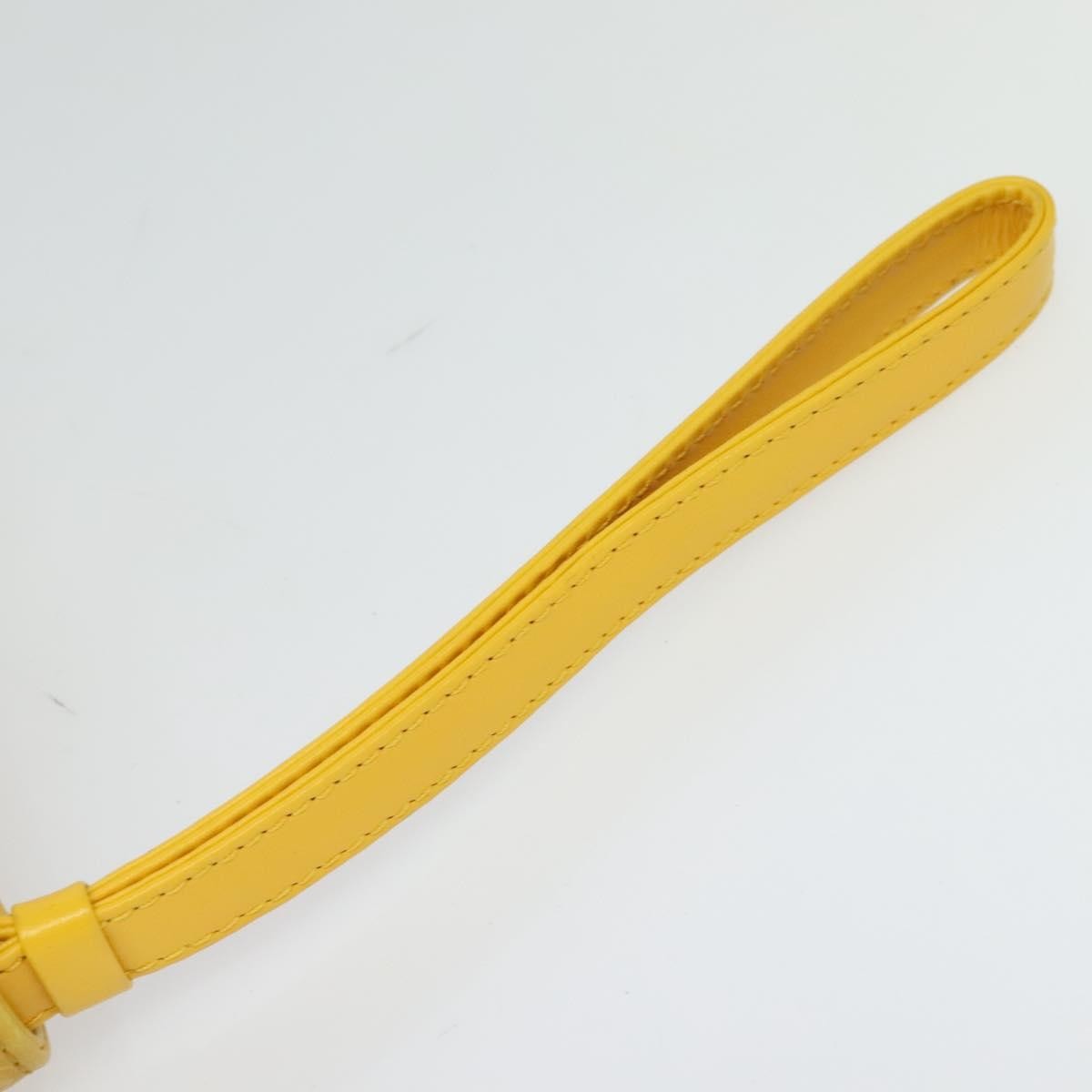 Versace Wristlet Pouch Leather, YELLOW, LEATHER, Clutche & pouche