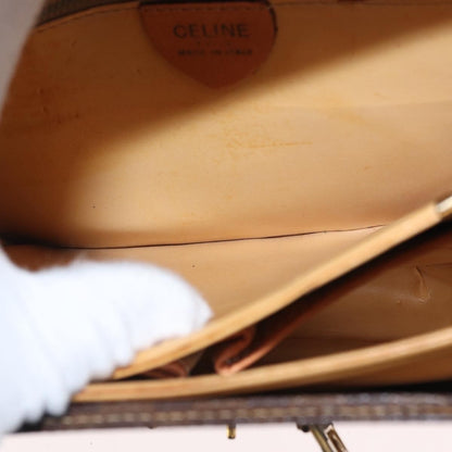 Celine Macadam Shoulder Bag PVC Leather, BROWN, CANVAS, Shoulder bag