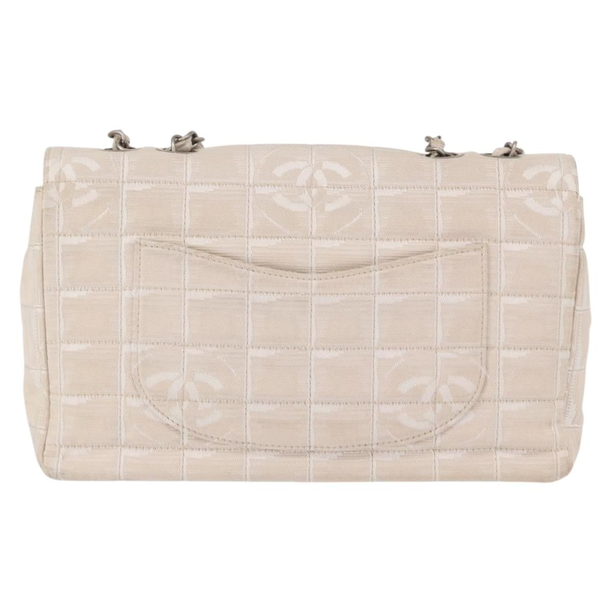 Chanel Travel Line Flap Bag Canvas, BEIGE, CANVAS, Shoulder bag