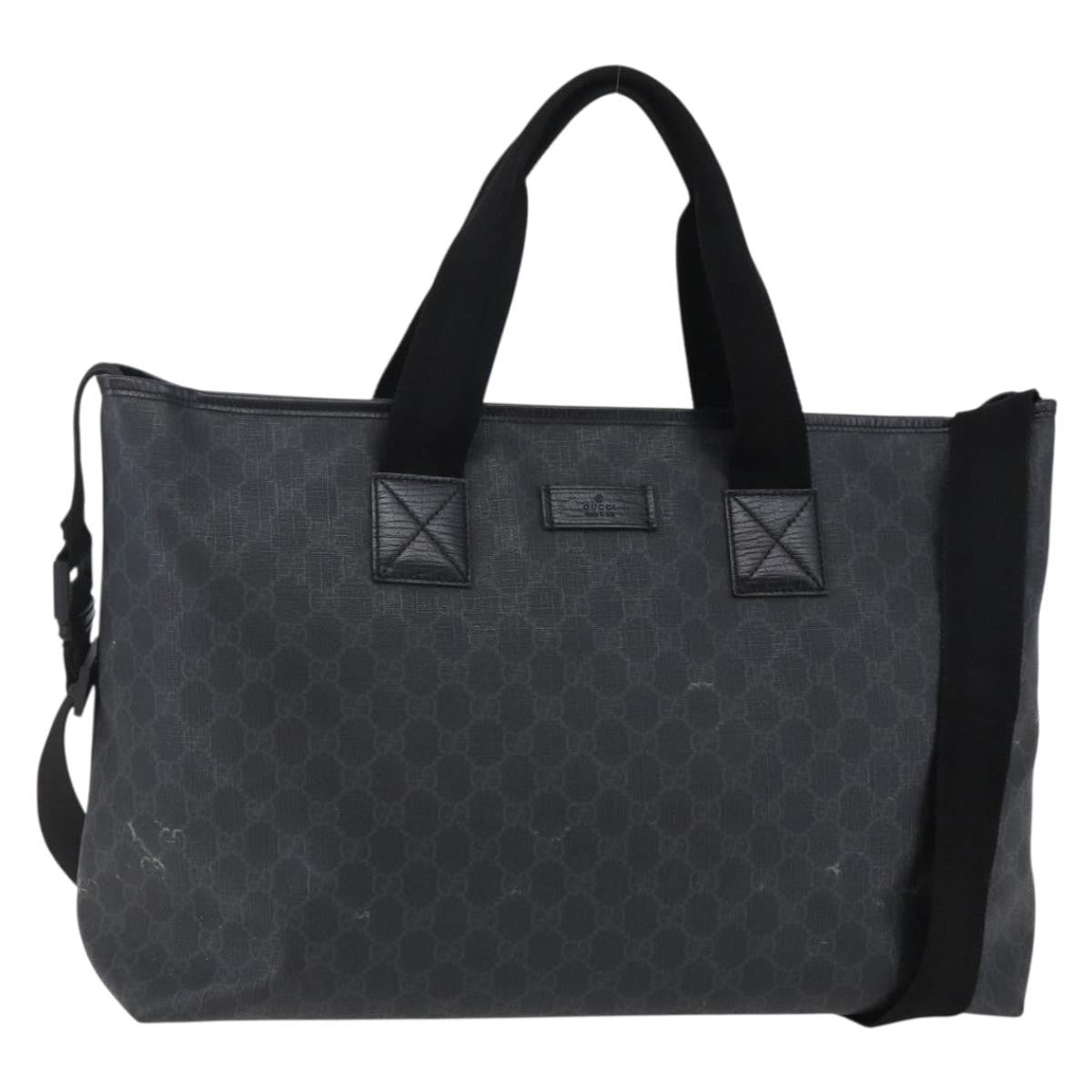 Gucci Convertible Zip Tote GG Canvas, BLACK, PVC, Tote bag