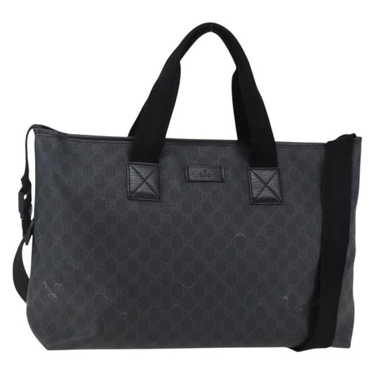 Gucci Convertible Zip Tote GG Canvas, BLACK, PVC, Tote bag