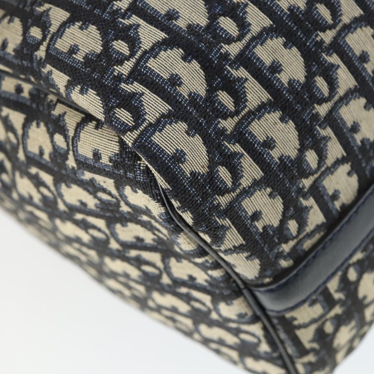 Christian Dior Vintage Trotter Boston Bag Canvas, NAVY, CANVAS, Travel bag