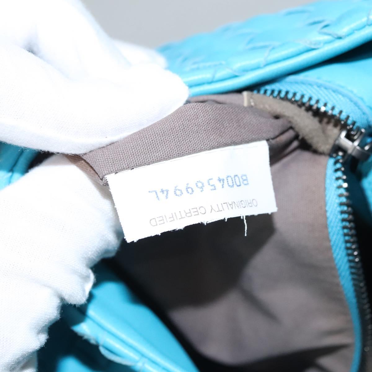 Bottega Veneta Campana Hobo Intrecciato Nappa, BLUE, LEATHER, Handbag