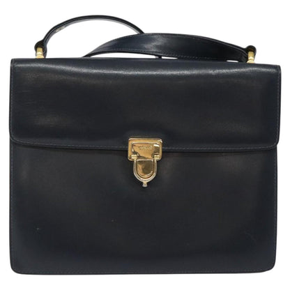 Celine Flap Shoulder Bag Leather, NAVY, LEATHER, Shoulder bag