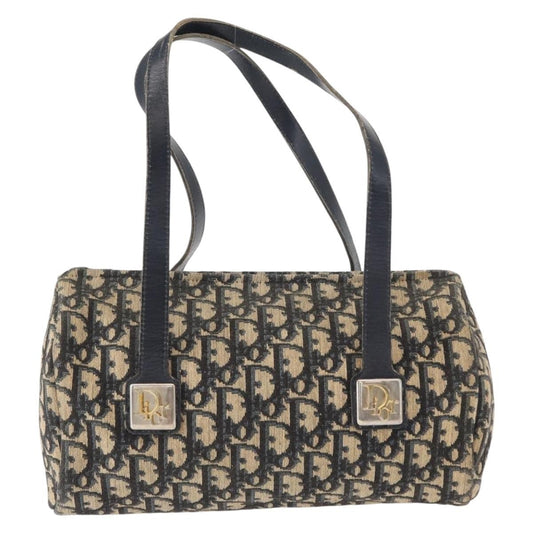 Christian Dior Vintage Trotter Handbag Canvas, NAVY, CANVAS, Handbag