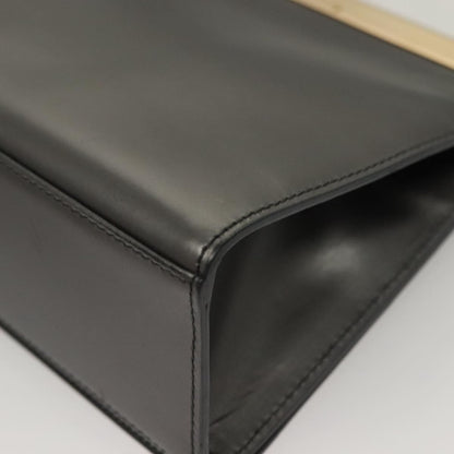 Gucci Vintage Shoulder Bag Leather, GRAY, LEATHER, Shoulder bag