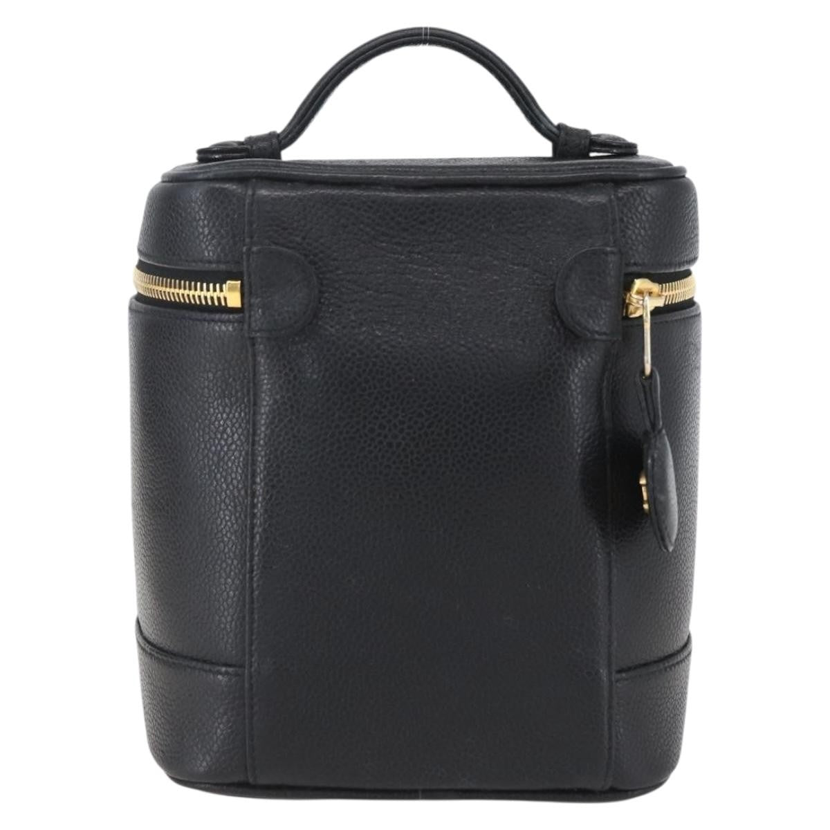 Chanel Vintage Timeless Cosmetic Case Caviar, BLACK, LEATHER, Clutche & pouche