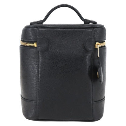 Chanel Vintage Timeless Cosmetic Case Caviar, BLACK, LEATHER, Clutche & pouche