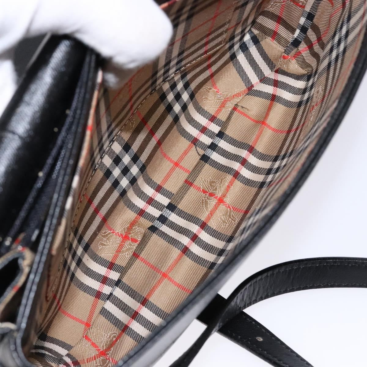 Burberry Flap Shoulder Bag Leather, BLACK, LEATHER, Shoulder bag