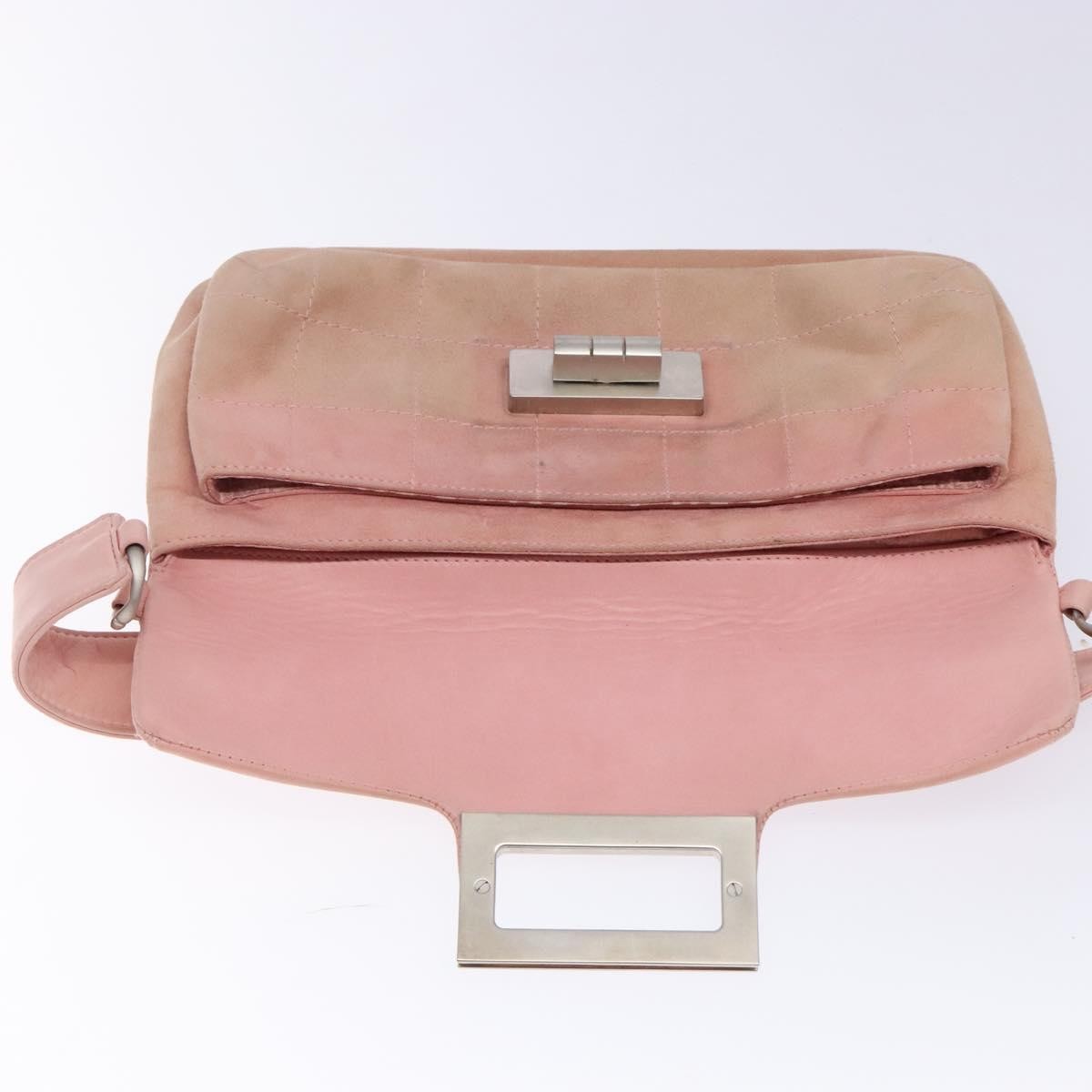 Chanel Giant Mademoiselle Lock Shoulder Bag Suede, PINK, SUEDE, Shoulder bag