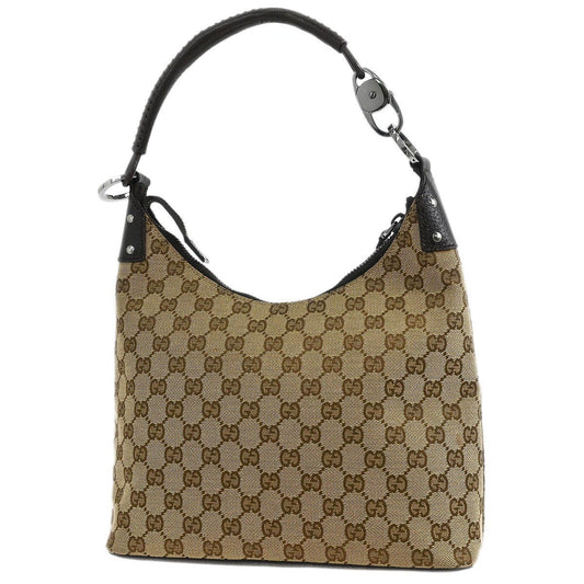 Gucci Ring Handle Zip Hobo GG Canvas, BEIGE, CANVAS, Handbag