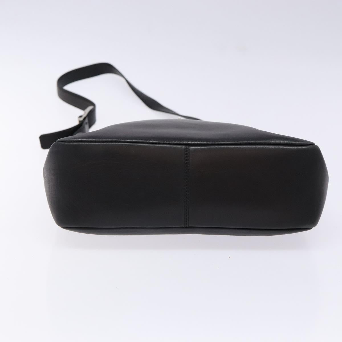 Salvatore Ferragamo Gancini Shoulder Bag Leather, BLACK, LEATHER, Shoulder bag