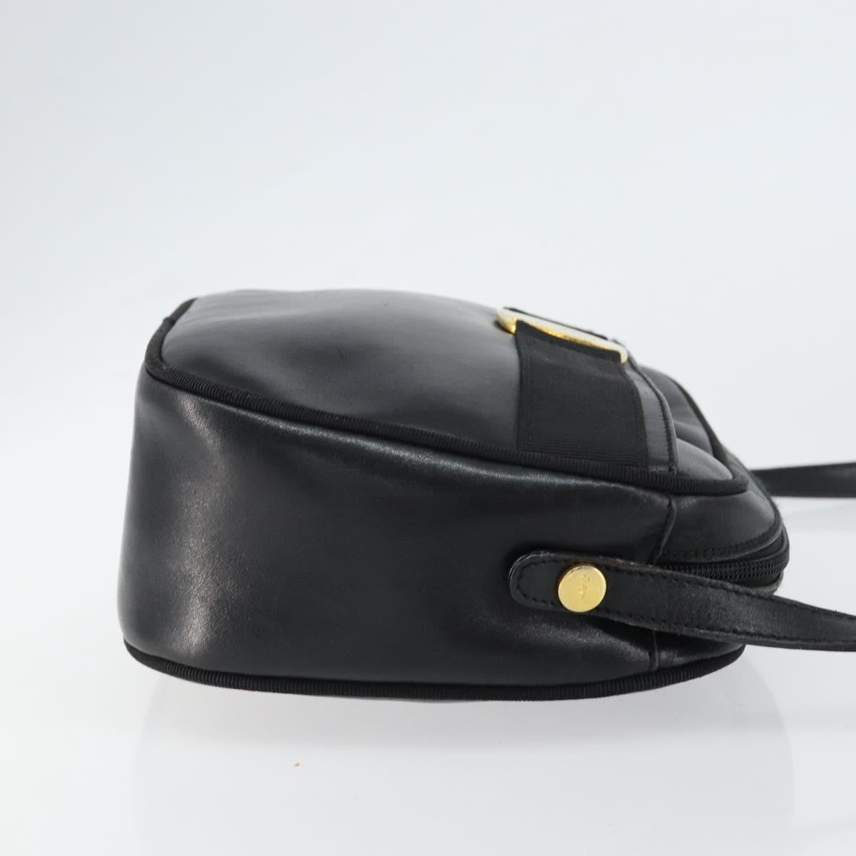 Salvatore Ferragamo Vala Shoulder Bag Leather, BLACK, LEATHER, Shoulder bag