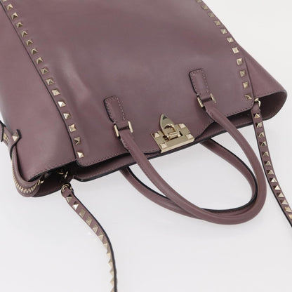 Valentino Garavani Rockstud Tote Rigid Leather, PURPLE, LEATHER, Handbag