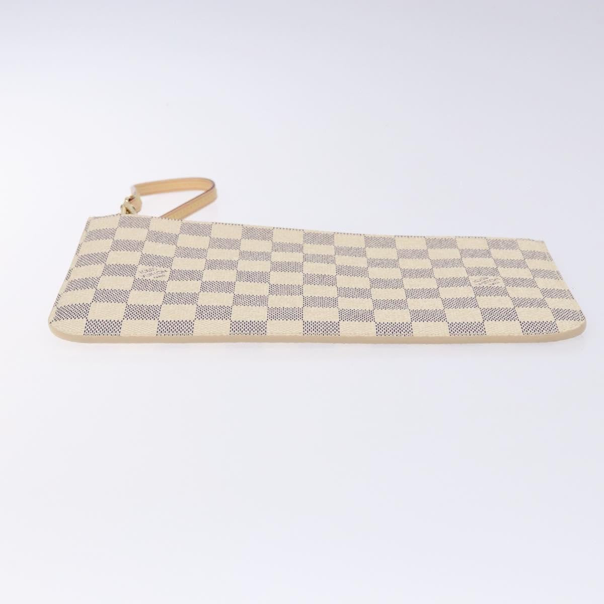 Louis Vuitton Neverfull Pochette Damier, WHITE, CANVAS, Tote bag