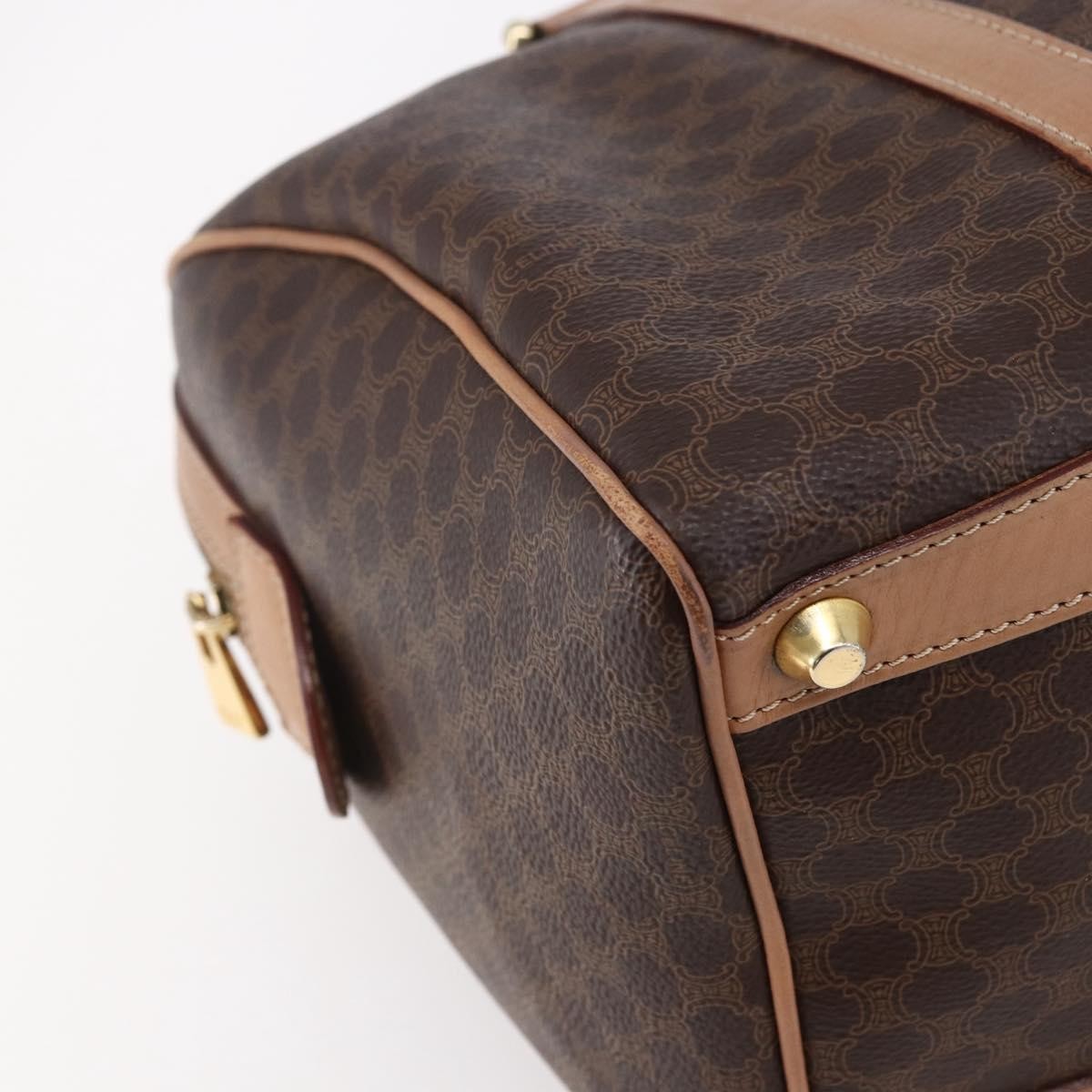 Celine Vintage Macadam Boston bag Canvas, BROWN, CANVAS, Handbag