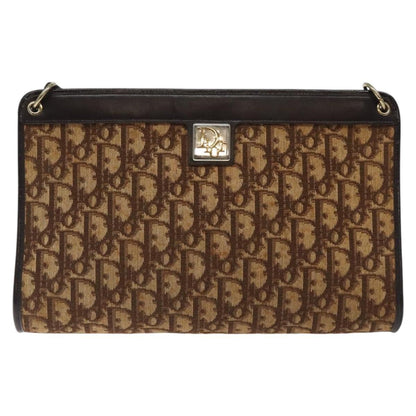 Christian Dior Vintage Trotter Shoulder Bag Canvas, BROWN, CANVAS, Shoulder bag