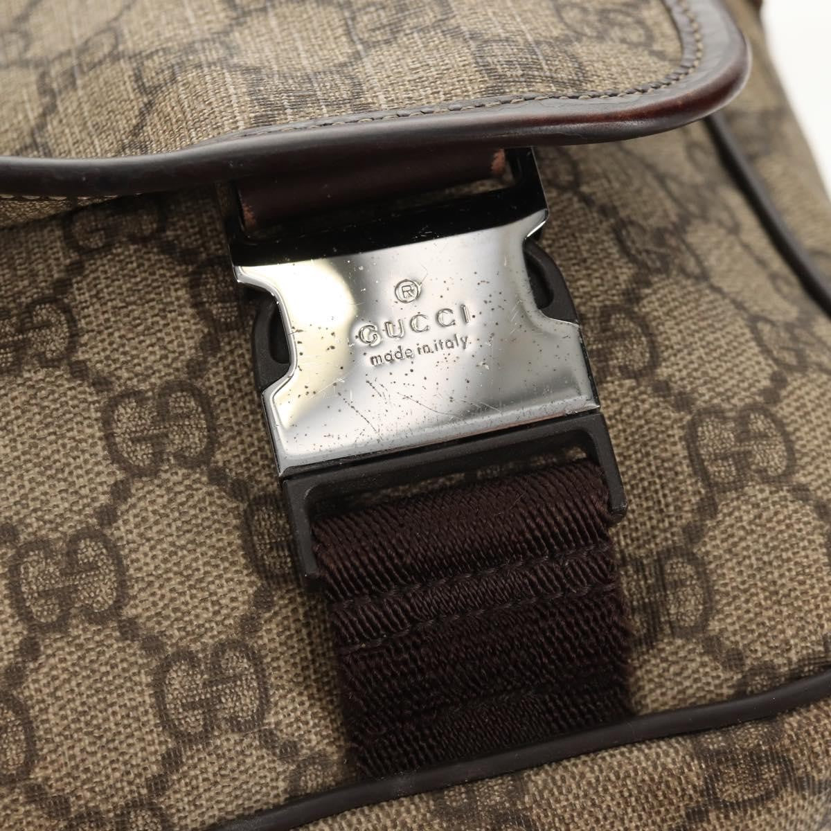 Gucci Interlocking G Messenger Bag GG Coated Canvas, BROWN, PVC, Crossbody bag