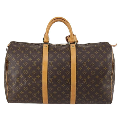 Louis Vuitton Keepall Bag Monogram Canvas, BROWN, CANVAS, Travel bag