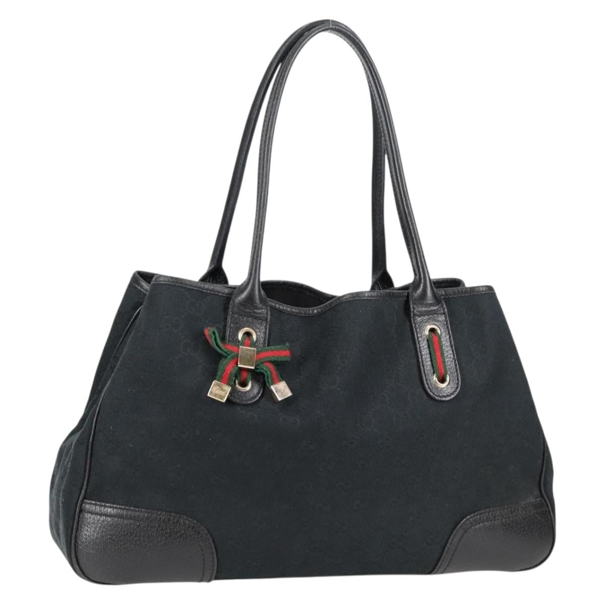 Gucci Princy Tote GG Coated Canvas, BLACK, CANVAS, Tote bag