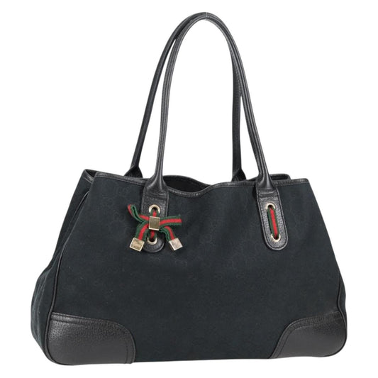 Gucci Princy Tote GG Coated Canvas, BLACK, CANVAS, Tote bag