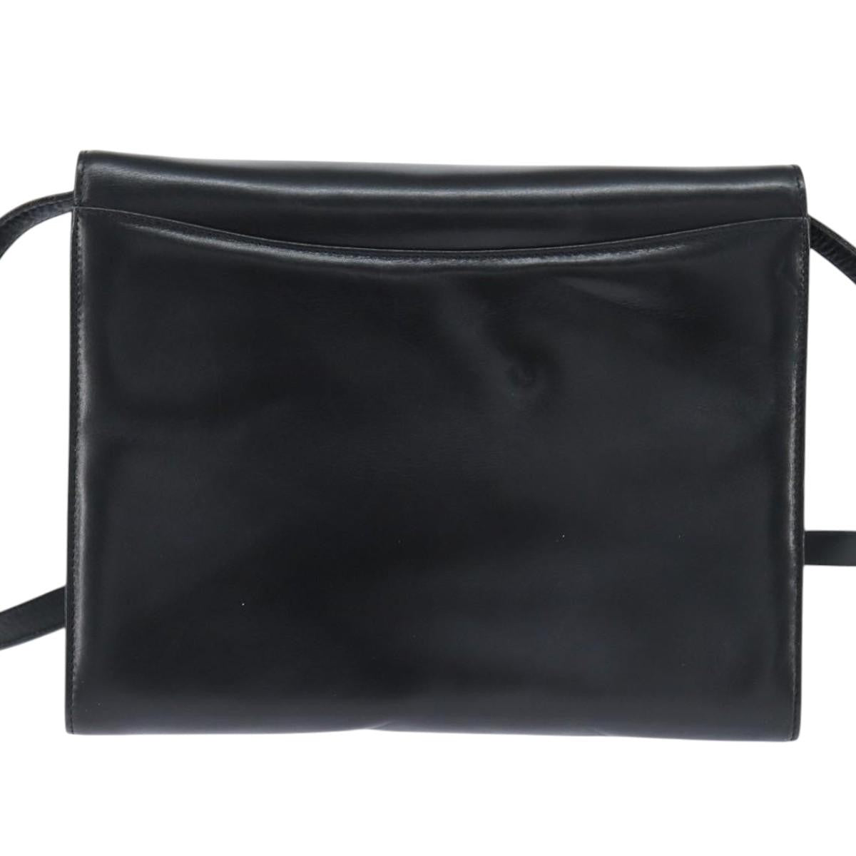 Salvatore Ferragamo Gancini Flap Shoulder bag Leather, BLACK, LEATHER, Shoulder bag