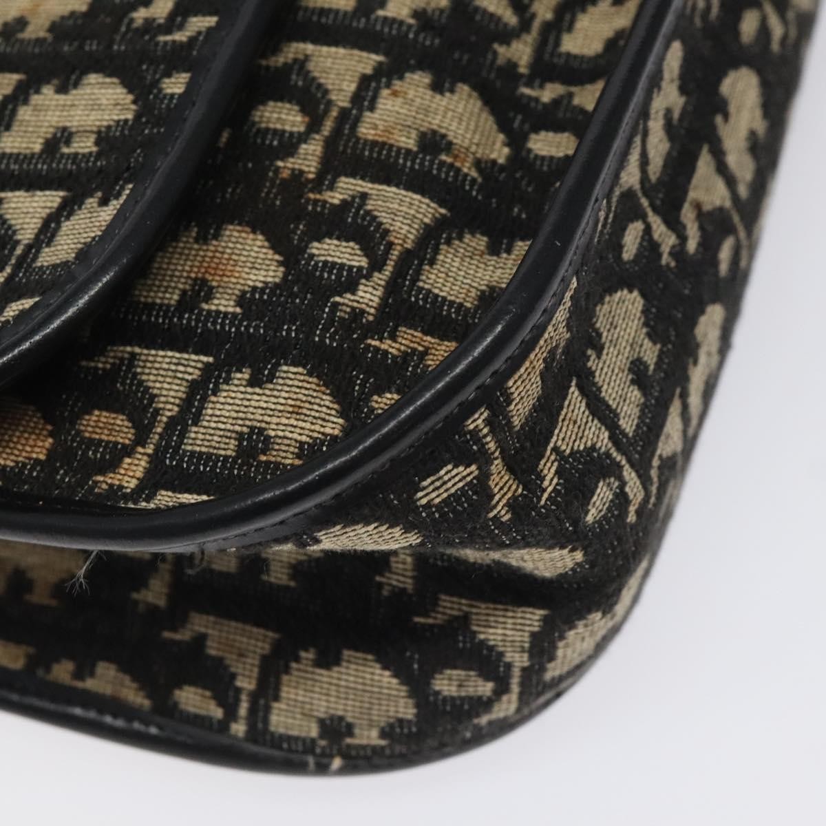 Christian Dior Vintage Flap Crossbody Bag Canvas, BLACK, CANVAS, Shoulder bag