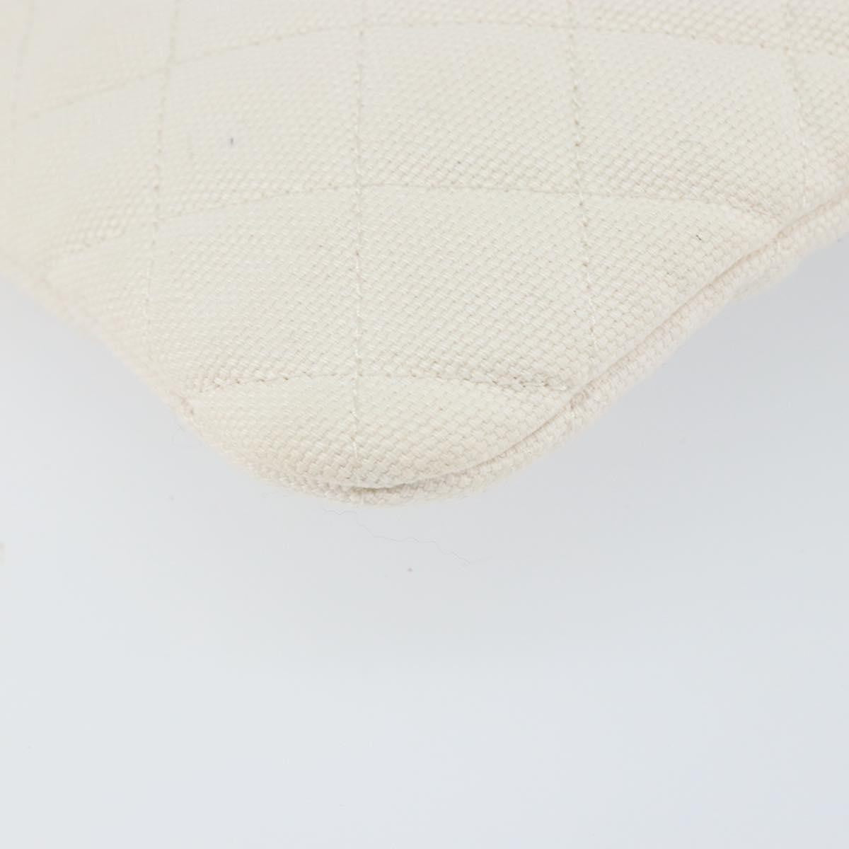 Chanel Coco Cuba Pouch Printed Quilted Canvas, WHITE, CANVAS, Clutche & pouche