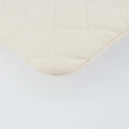 Chanel Coco Cuba Pouch Printed Quilted Canvas, WHITE, CANVAS, Clutche & pouche