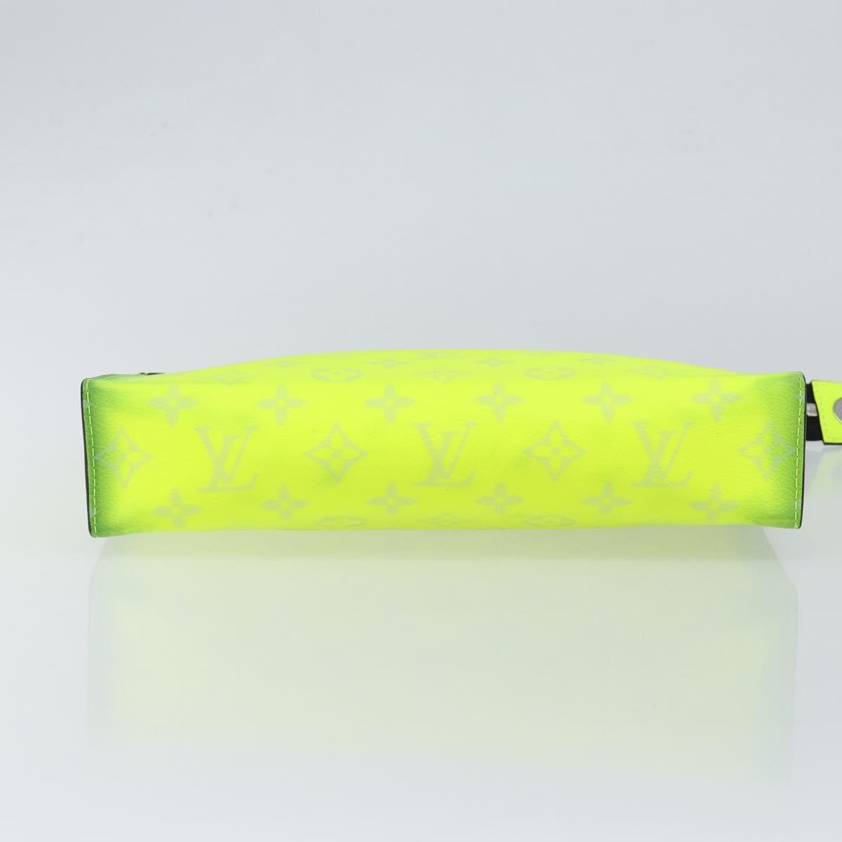 Louis Vuitton Pochette Voyage Monogram Taigarama, YELLOW, LEATHER, Clutche & pouche