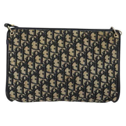 Christian Dior Vintage Trotter Shoulder Bag Canvas, NAVY, CANVAS, Shoulder bag