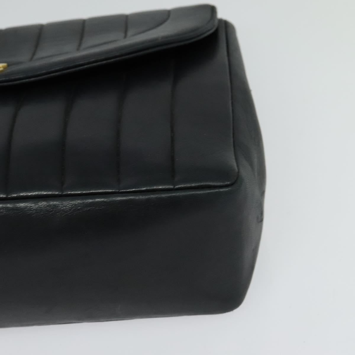 Chanel Vintage Vertical CC Flap Bag Leather, BLACK, LEATHER, Shoulder bag