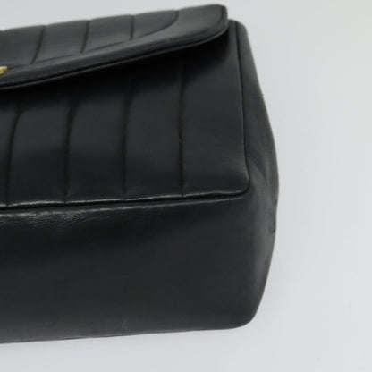 Chanel Vintage Vertical CC Flap Bag Leather, BLACK, LEATHER, Shoulder bag