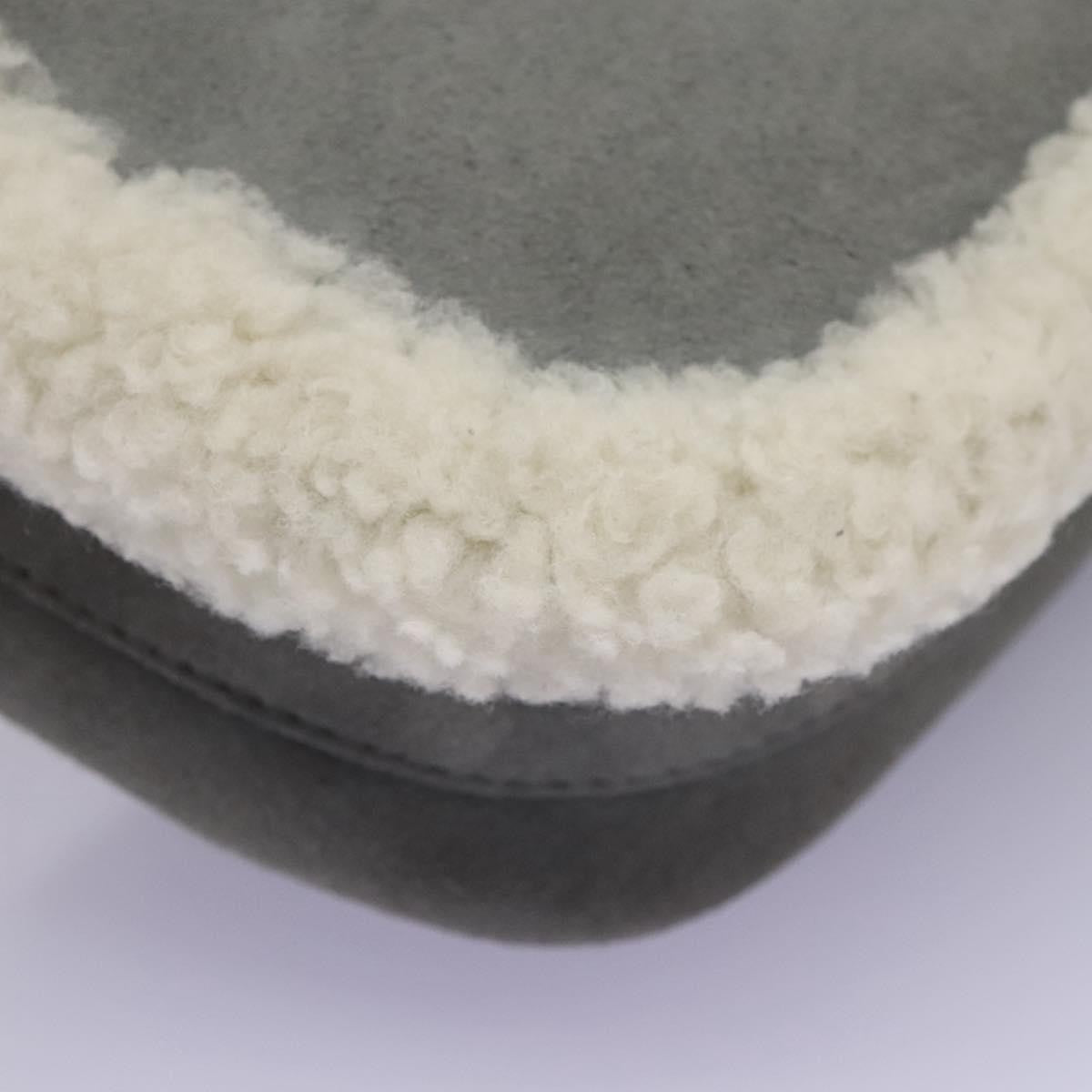 Christian Dior Bobby Flap Bag Shearling and Suede, GRAY, SUEDE, Shoulder bag