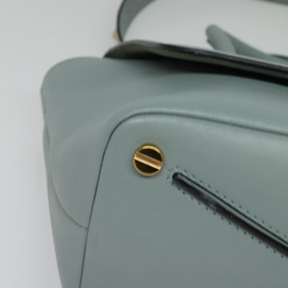 Valentino Garavani Demilune Flap Satchel Leather, BLUE, LEATHER, Handbag